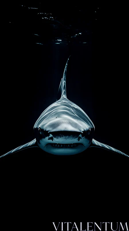 Silent ocean monarch gliding through the midnight blue.