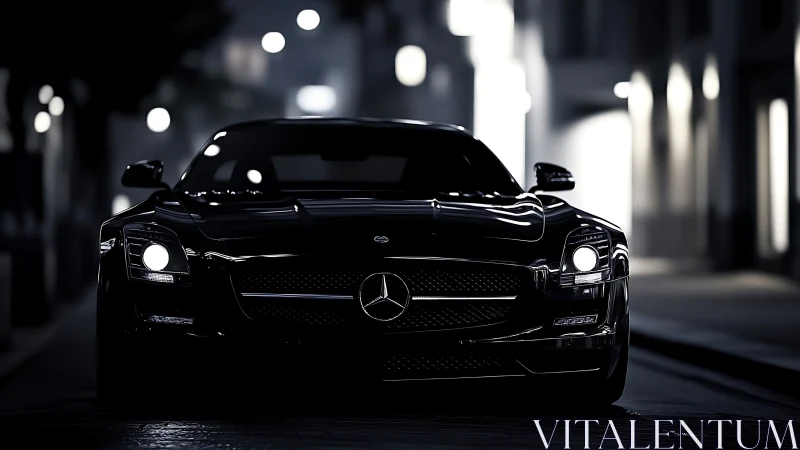 Midnight supercar prowl through moody city streets. Period.