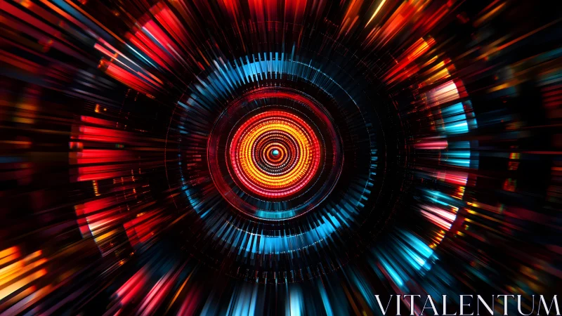 Vivid abstract tunnel with glowing concentric circles and dynamic energy.