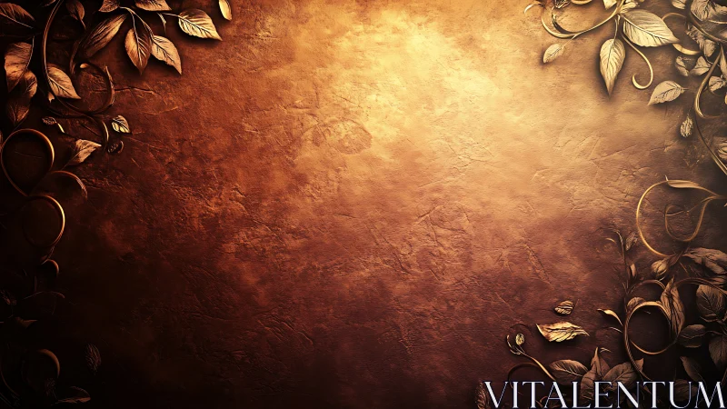 Copper dusk vines curl across a glowing vintage wall.