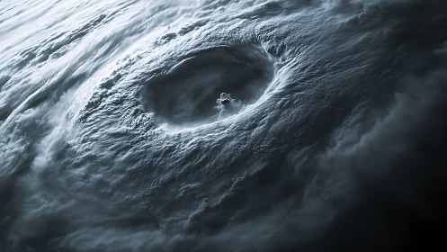 Storm eye close-up with dense swirling cloud structure.