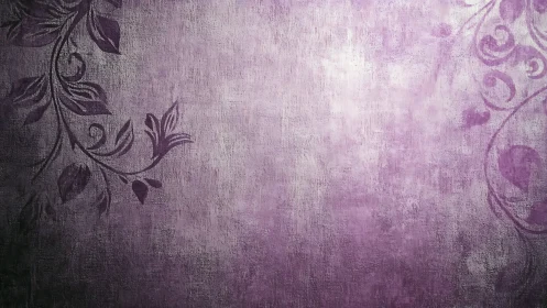 Textured purple background with subtle floral corner details.