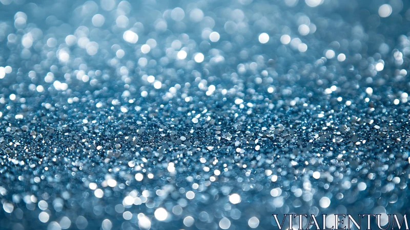Shimmering blue glitter sparkles in a dreamy soft bokeh haze