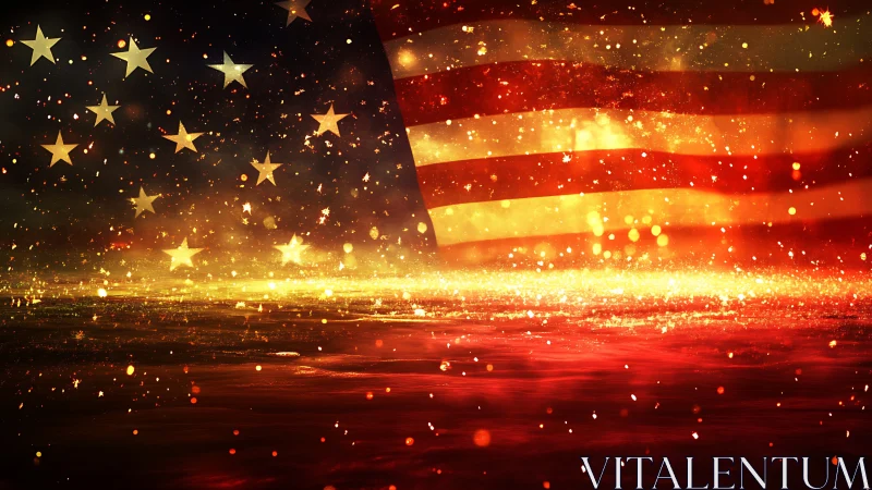 Star-spangled shimmer ignites a glowing patriotic dreamscape.