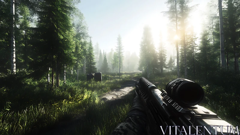 Tactical FPS Rendering: Volumetric Forest with Scoped Rifle and Dynamic Lighting Architecture