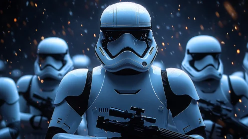 Parametric analysis of armored troopers in luminous barrage.