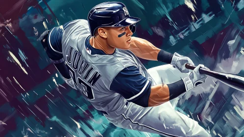 Dynamic digital painting captures right-handed batter’s rotational swing