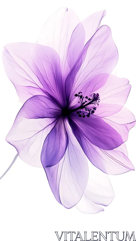 Ethereal Purple Bloom: Delicate Petals Dance in Luminous Grace