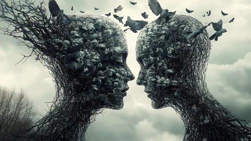 Whispers Between Two Bird-Nest Souls in Quiet Skydreams.