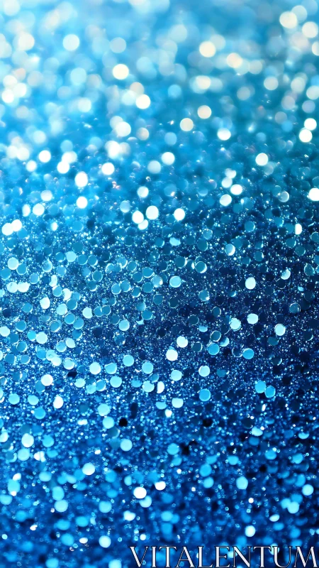 Out-of-focus macro view records dense blue glitter surface