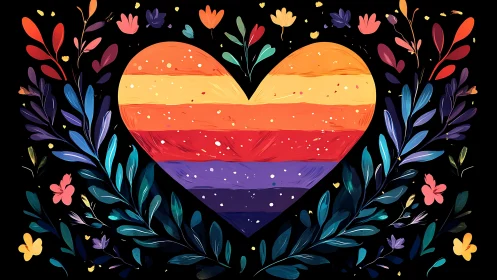 Rainbow Heart Celebration: Love and Acceptance Blooms.