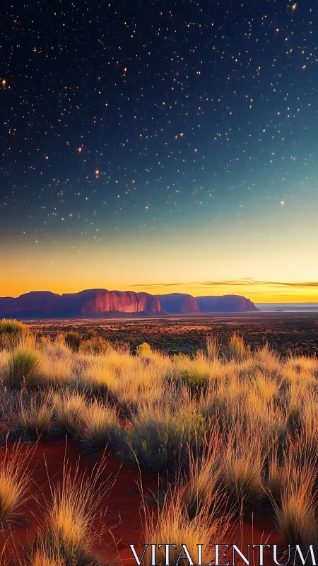 Gentle desert twilight under a blanket of quiet stars.