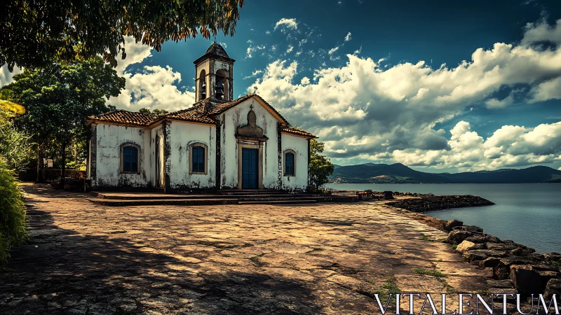 Timeless Coastal Chapel: Where History Meets Serene Waters.