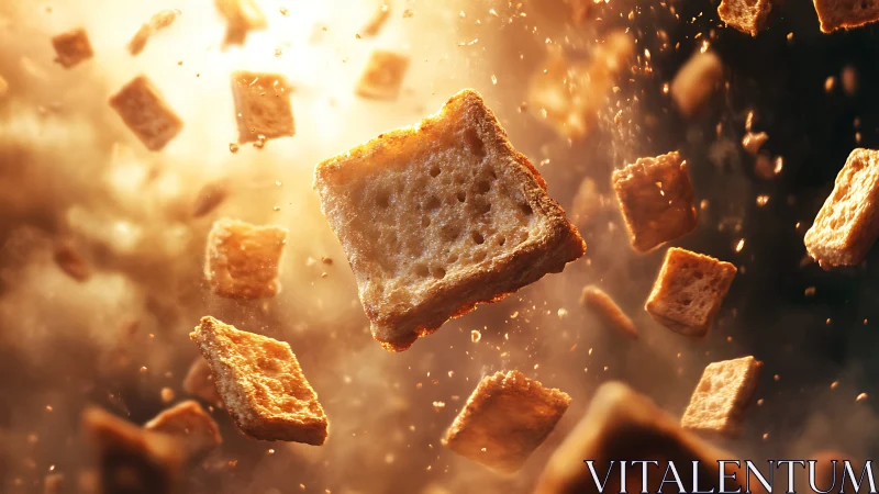 Golden Croutons Dancing in Warm Sunlight.