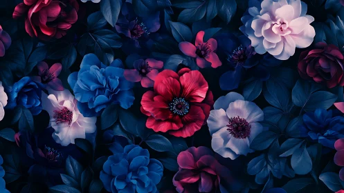 Midnight Garden: A Symphony of Jeweled Blooms.