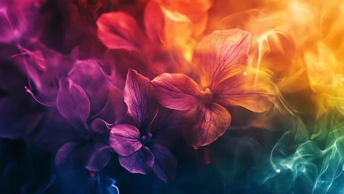 Ethereal Petals Dancing Through Chromatic Light.