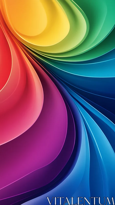 Radial layered spectrum curves with glossy gradient surfaces