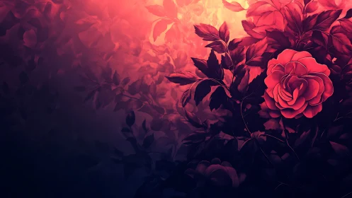 Red Roses in Atmospheric Glow.