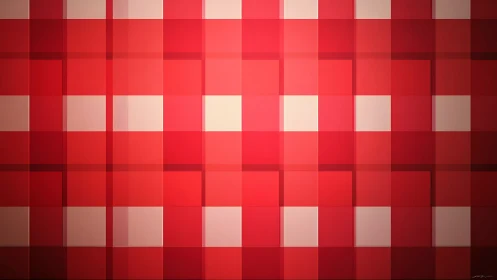 Red tonal grid abstraction with layered geometric modulation.