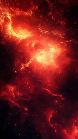 Glowing red nebula clouds inviting you into deep space wonder.