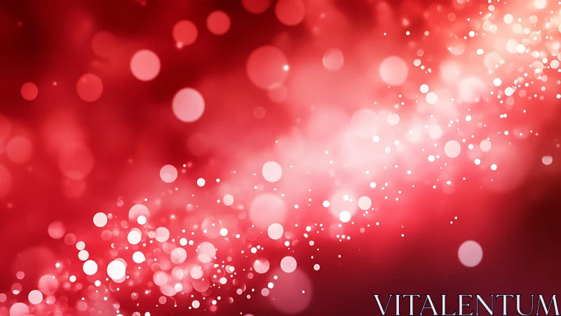 Red bokeh abstract background with glowing light orbs.
