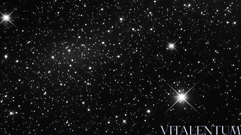 Endless night sky glows with countless softly shining stars