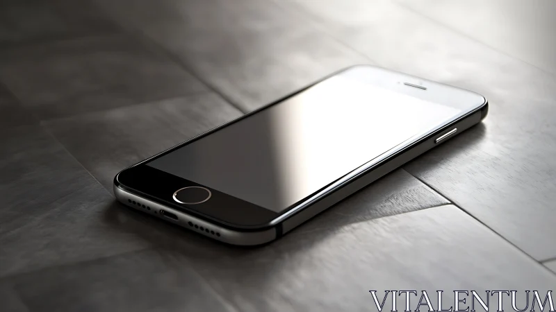 Contemporary Smartphone on Geometric Tile Surface.