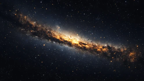 Starlit galactic river blazing across deep velvet night.