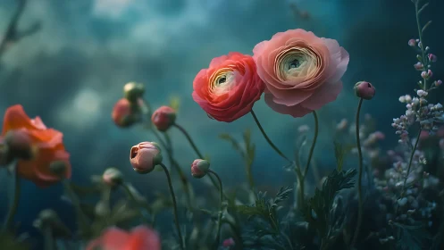 Blooming Magic: Ranunculus Dreams in Soft Light.