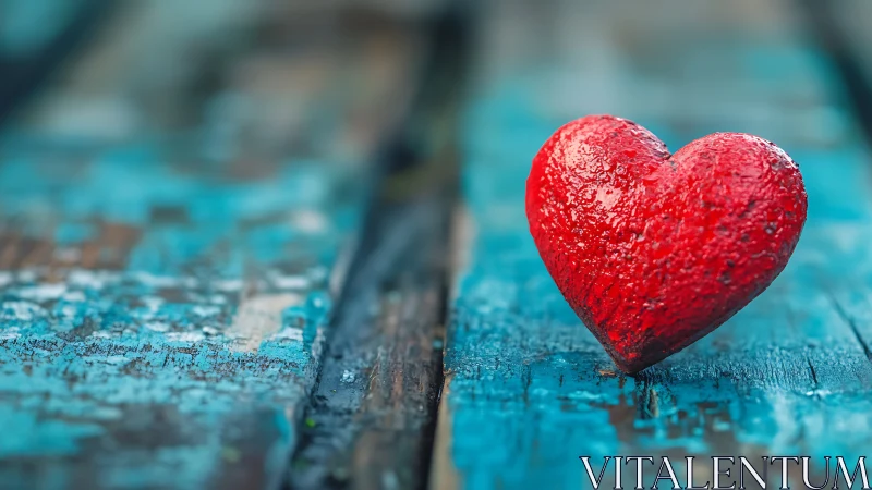 Crimson Heart Rests Where Turquoise Dreams Weather Time