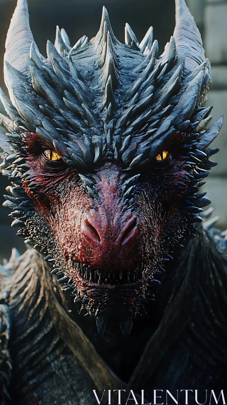 Ember-eyed dragon monarch stares down the mortal world.