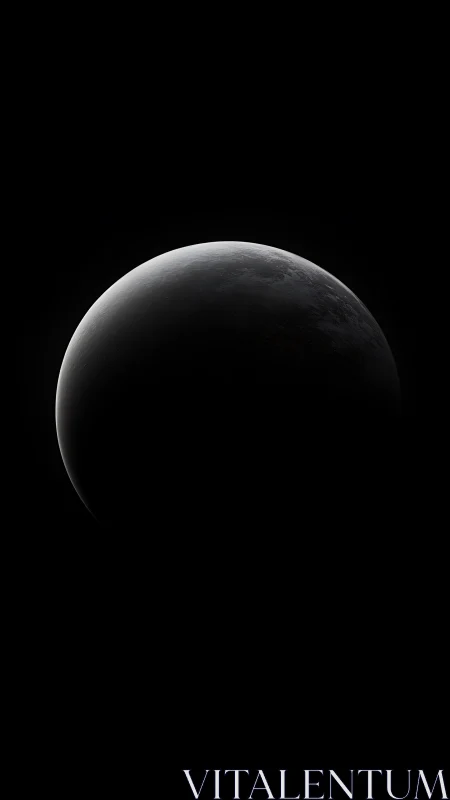 Quiet crescent world rests in gentle shadowed starlight