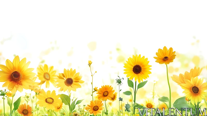 Sunflower Garden Dreams in Golden Light.