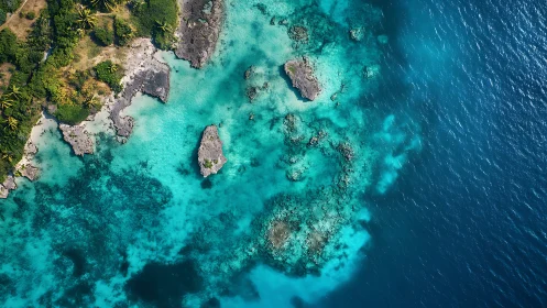 Turquoise Mosaic: Where Jungle Whispers Meet Coral Dreams.