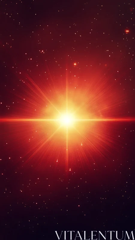 Golden cosmic sunrise casting warm light across space.