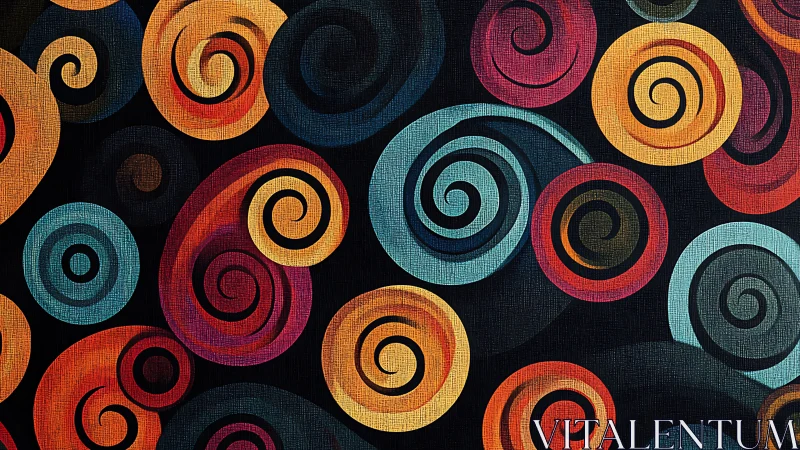 Colorful spirals drift like playful galaxies on velvet night