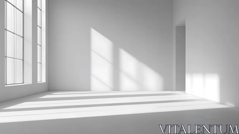 Daylit minimal interior studies geometric shadow projections