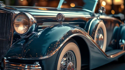 Chrome memories glide along the curve of a vintage roadster