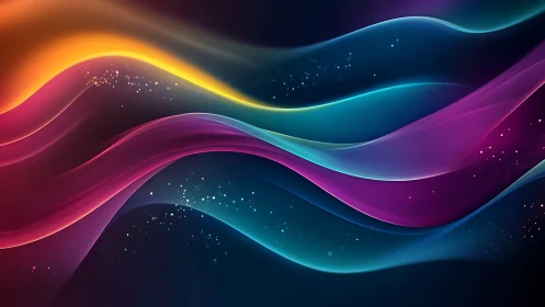 Soft cosmic ribbons of color drifting through night space.