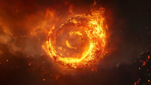 Concentric Inferno Vortex with Radiating Flame Dynamics