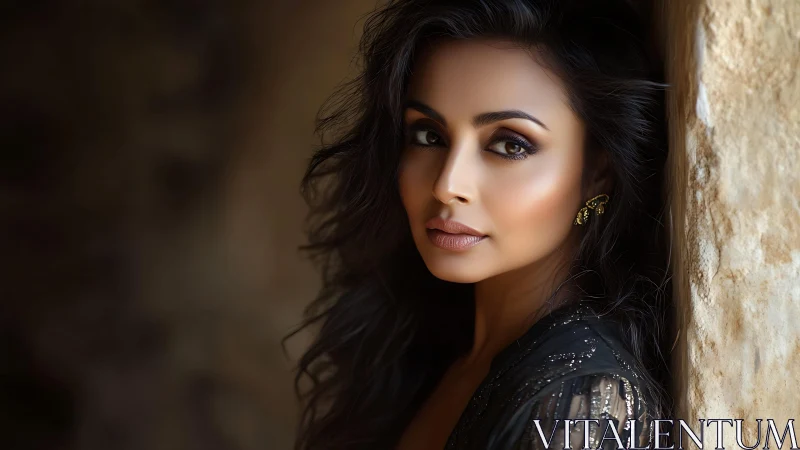 Cinematic closeup portrait with shallow depth and golden tones