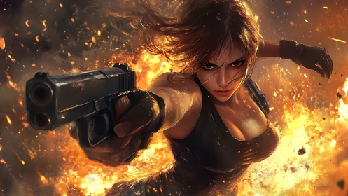 Inferno's Edge: Tactical Warrior Ignites the Blaze.