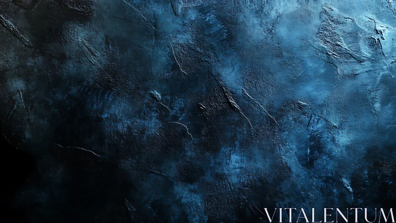 Textured dark blue plaster wall with directional raking light