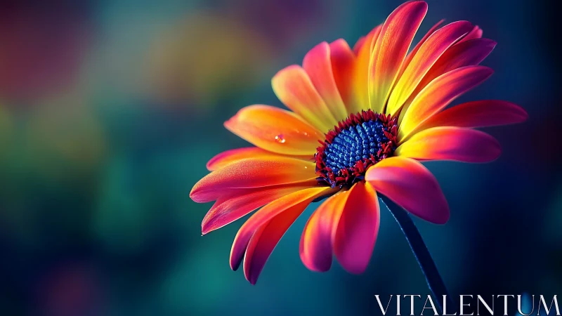Radiant Gerbera Daisy Bursting with Rainbow Petals.