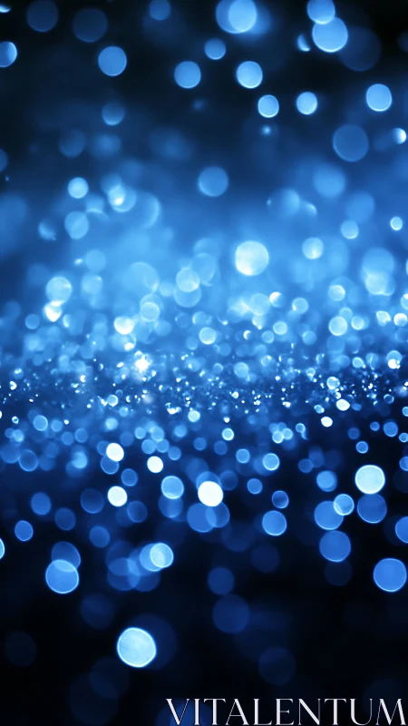 Blue bokeh lights form shimmering abstract depth field.