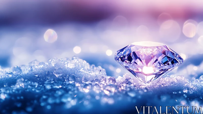 Luminous diamond lounges on frosted starlight crystals