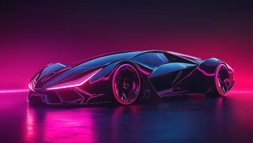 Neon-lit hypercar renders with aggressive aero sculpting and reflective body