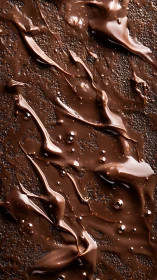 Rich melted chocolate spreads in luscious flowing ribbons