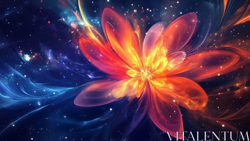 Cosmic bloom igniting vibrant nebular light in motion.