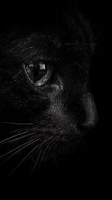 Shadow Sentinel: Feline Intensity in Monochromatic Stillness